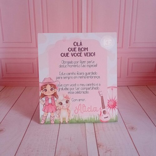 Kit Plaquinhas de Agradecimento de Mesa Boiadeira