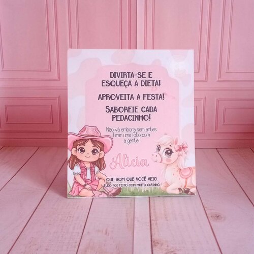 Kit Plaquinhas de Agradecimento de Mesa Boiadeira