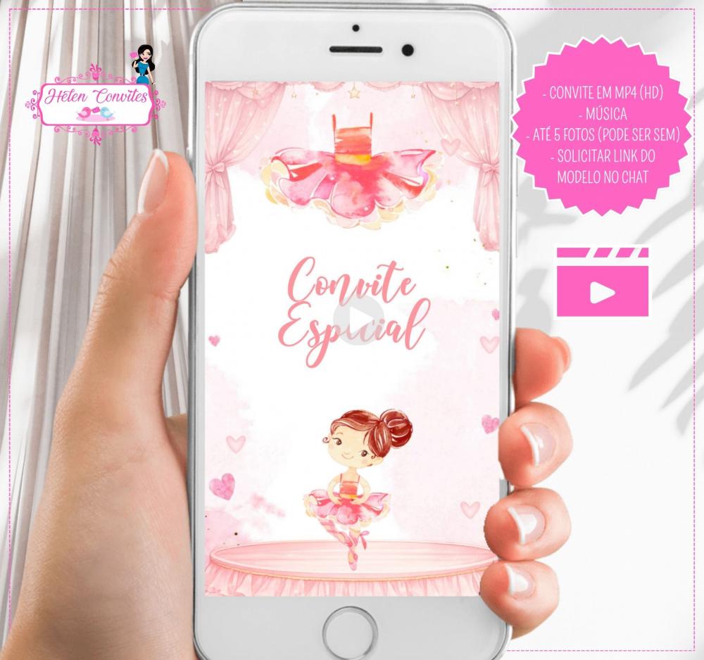 Convite em Vídeo Animado Bailarina