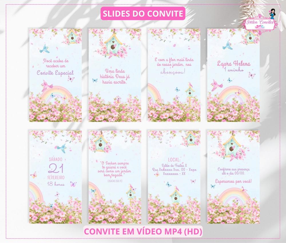 Convite em Vídeo Animado Jardim Encantado