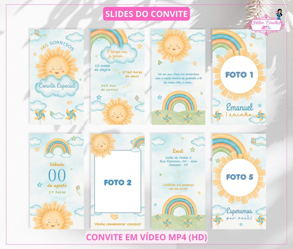 Convite em Vídeo Animado 365 Sorrisos Menino
