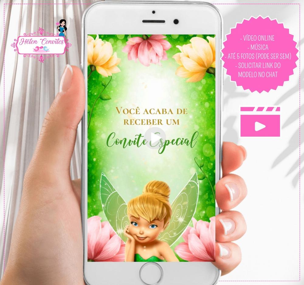 Convite em Vídeo Animado Tinkerbell ou Sininho