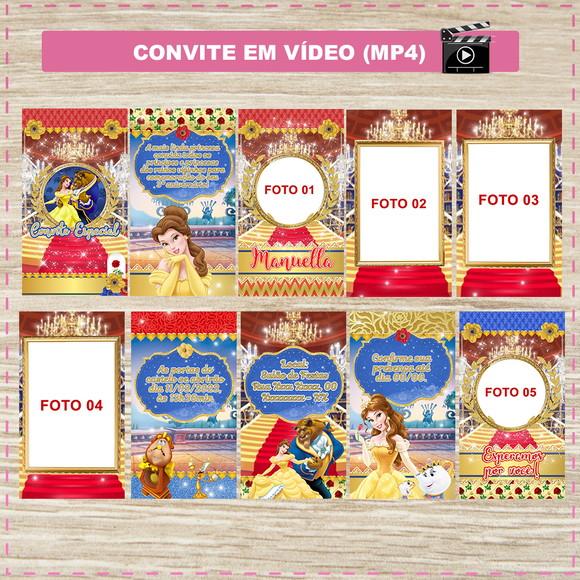 Convite Animado a Bela e a Fera
