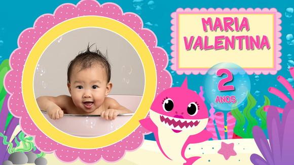 Convite Animado Baby Shark Menina