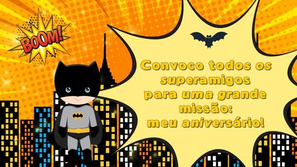 Convite Animado Batman Baby