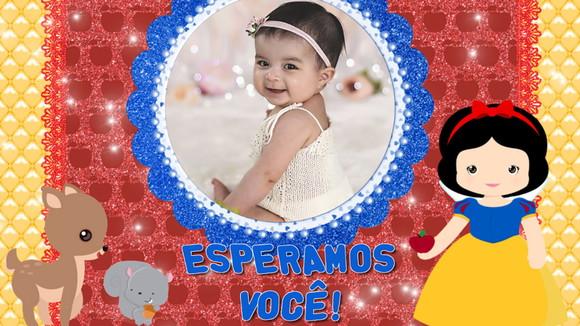 Convite Animado Branca de Neve Cute