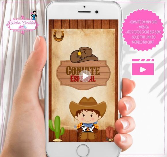Convite Animado Country Menino