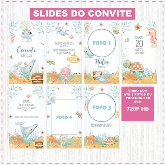 Convite Animado Fundo do Mar