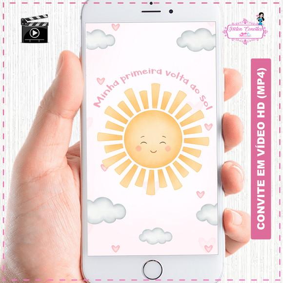 Convite Animado Minha Primeira Volta ao Sol
