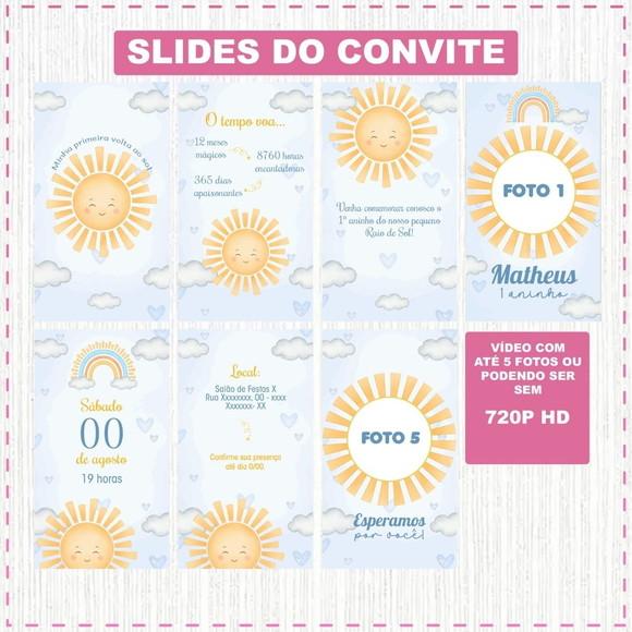 Convite Animado Minha Primeira Volta ao Sol