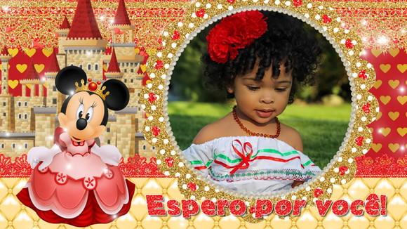 Convite Animado Minnie Realeza Vermelha