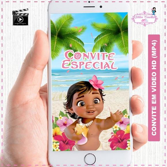 Convite Animado Moana Baby
