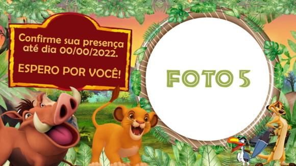 Convite Animado o Rei Leão