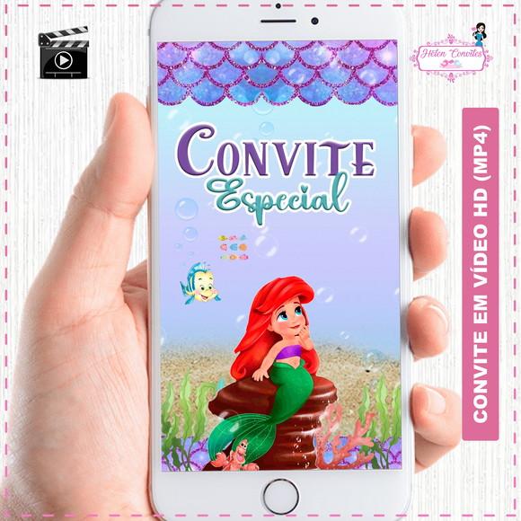 Convite Animado Pequena Sereia Baby