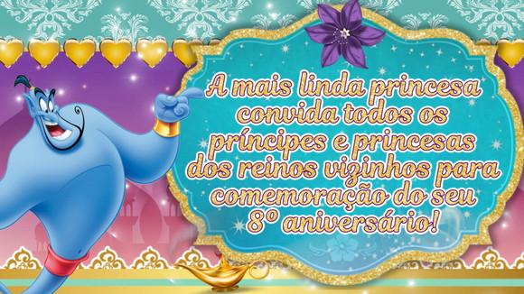 Convite Animado Princesa Jasmine