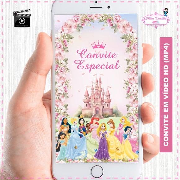 Convite Animado Princesas da Disney