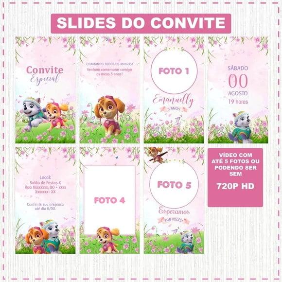 Convite Animado Skye e Everest Patrulha Canina