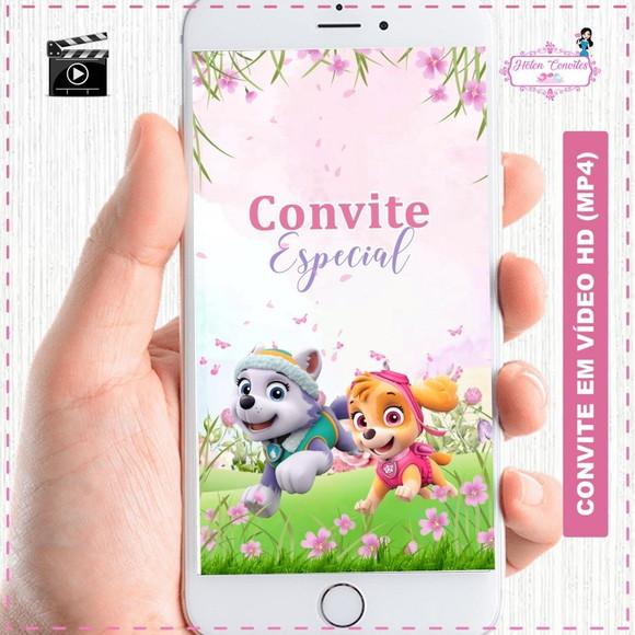 Convite Animado Skye e Everest Patrulha Canina