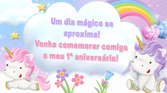Convite Animado Unicórnio