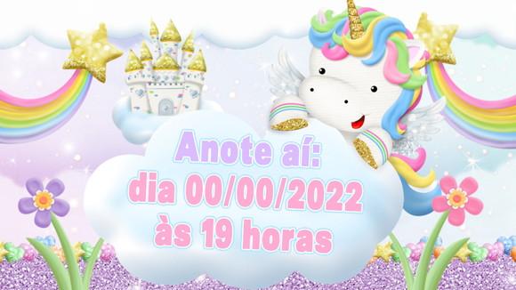 Convite Animado Unicórnio