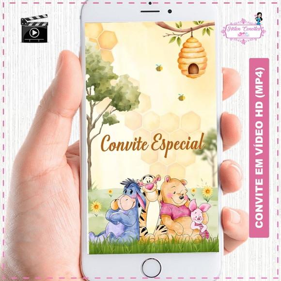 Convite Animado Ursinho Pooh | Convite Virtual Animado Pooh