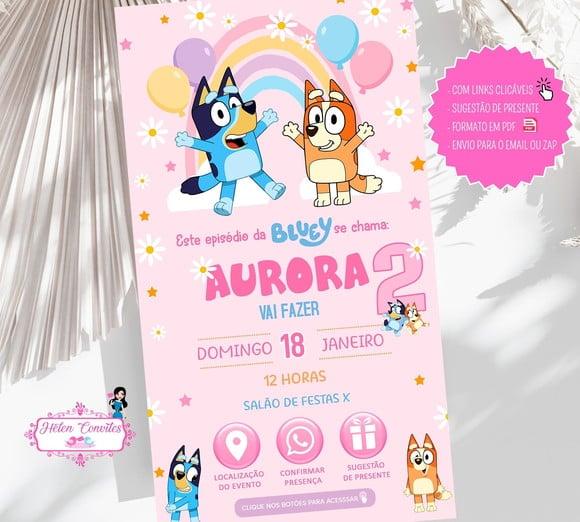 Convite Bluey e Bingo - Interativo