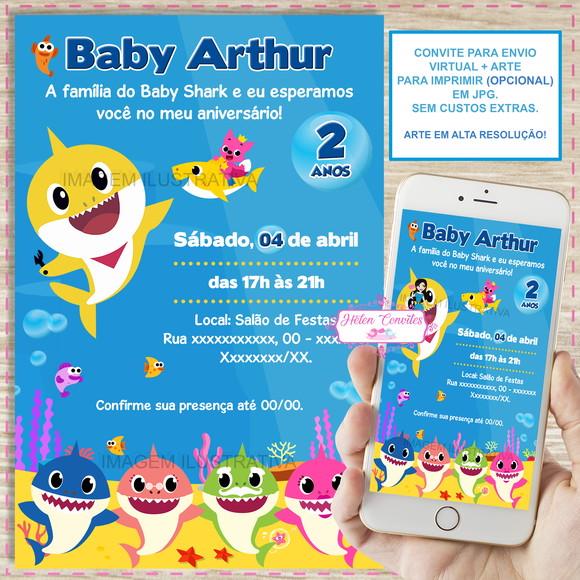 Convite Digital Baby Shark