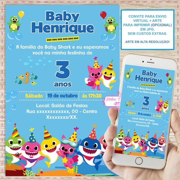 Convite Digital Baby Shark