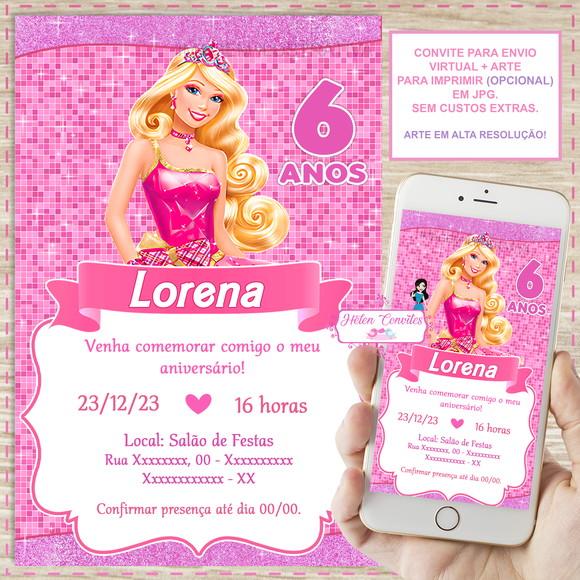 Convite Digital Barbie