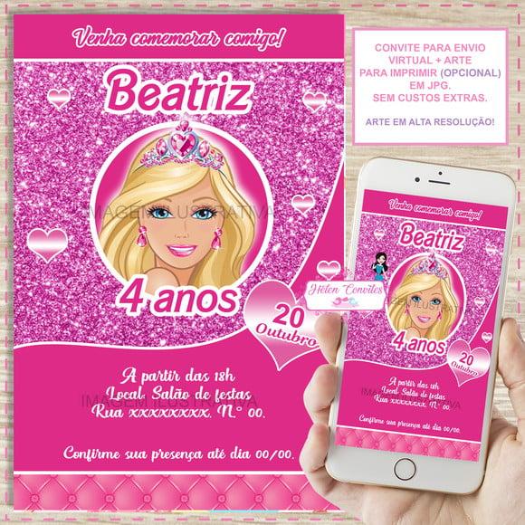 Convite Digital Barbie