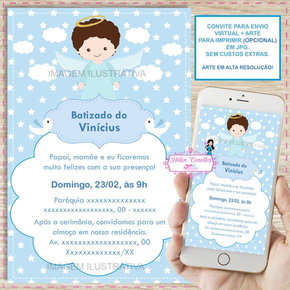 Convite Digital Batizado Menino