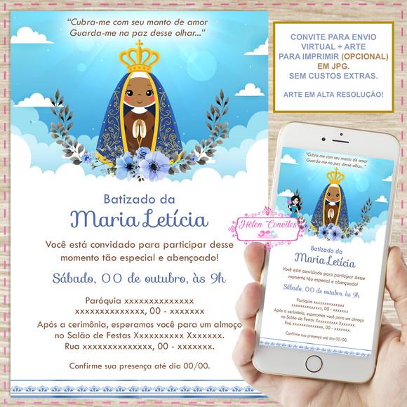 Convite Digital Batizado Nossa Senhora de Aparecida