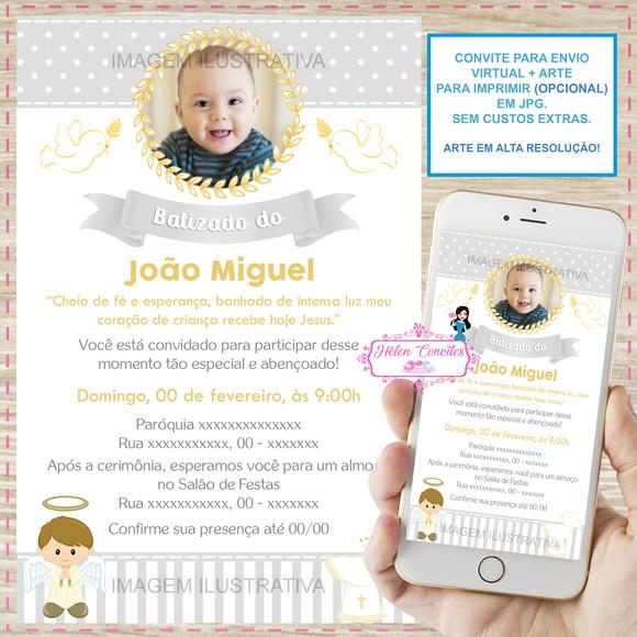 Convite Digital Batizado Unissex