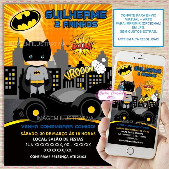 Convite Digital Batman Cute