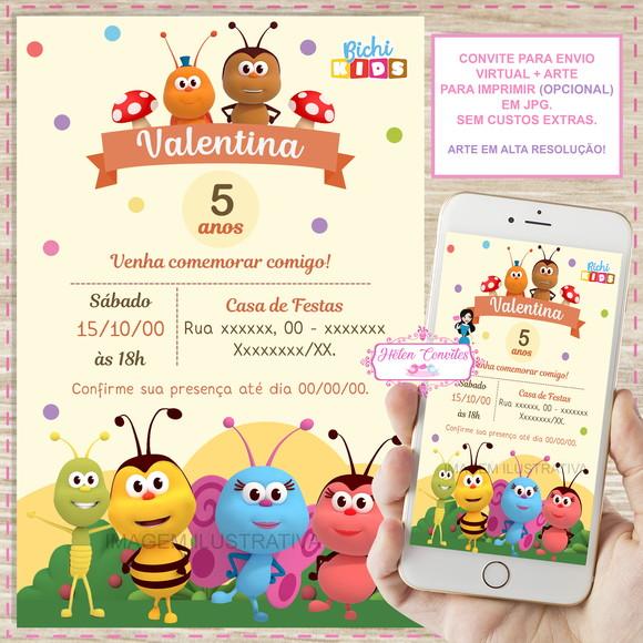 Convite Digital Bichikids