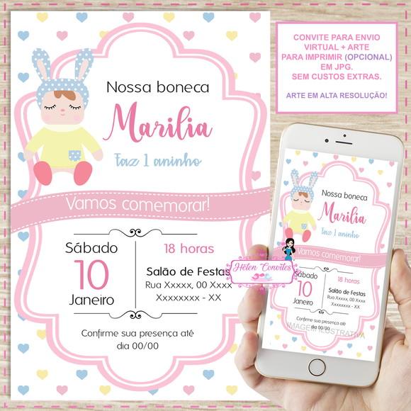 Convite Digital Boneca Metoo