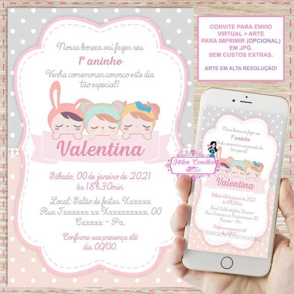 Convite Digital Boneca Metoo