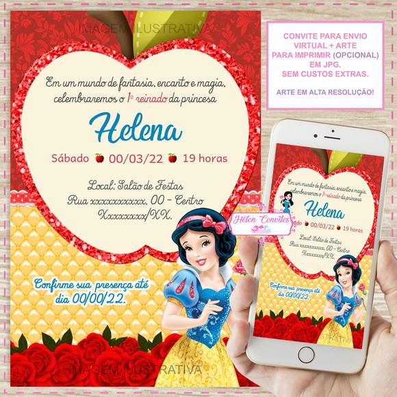 Convite Digital Branca de Neve