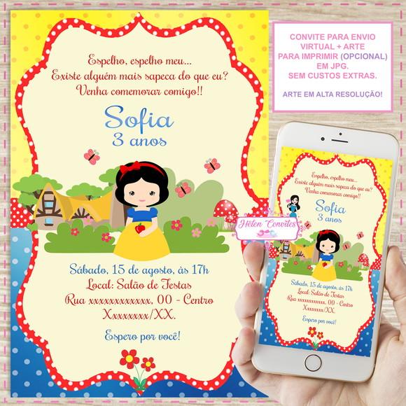 Convite Digital Branca de Neve