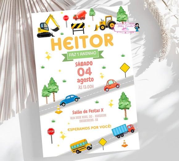 Convite Digital Carrinhos ou Meios de Transporte