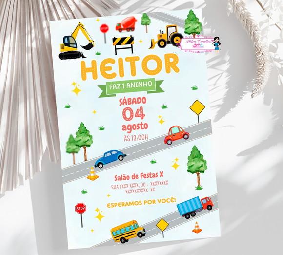 Convite Digital Carrinhos ou Meios de Transporte