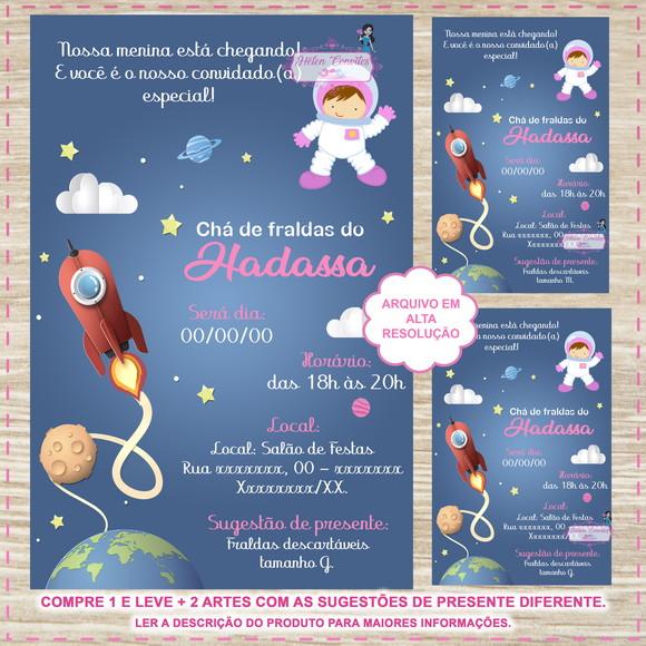 Convite Digital Chá de Fraldas Astronauta