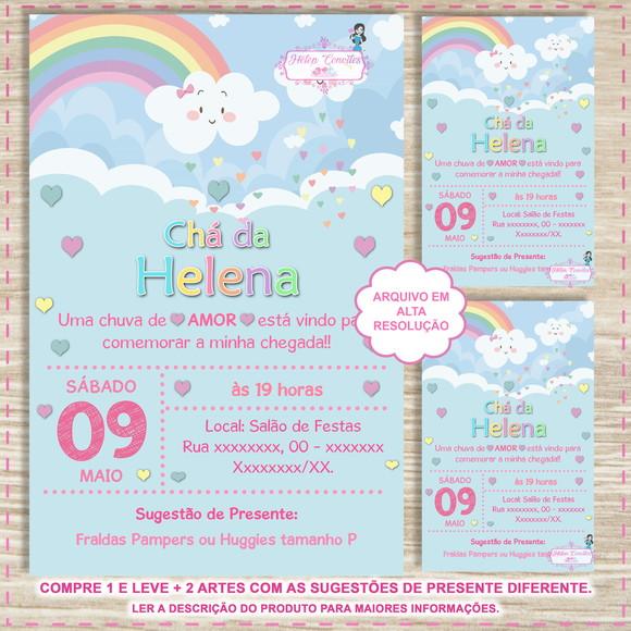 Convite Digital Chá de Fraldas Chuva de Amor