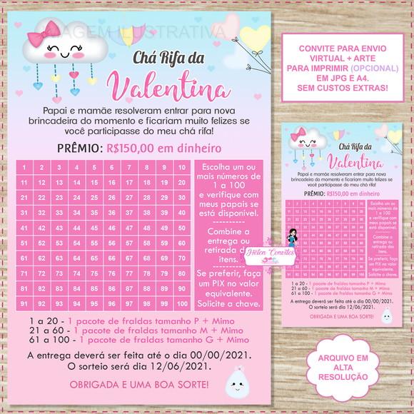 Convite Digital Chá Rifa Chuva de Amor