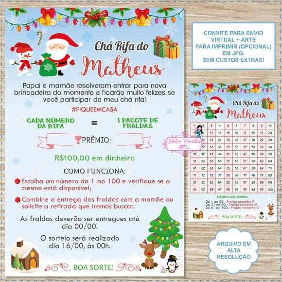Convite Digital Chá Rifa Natal