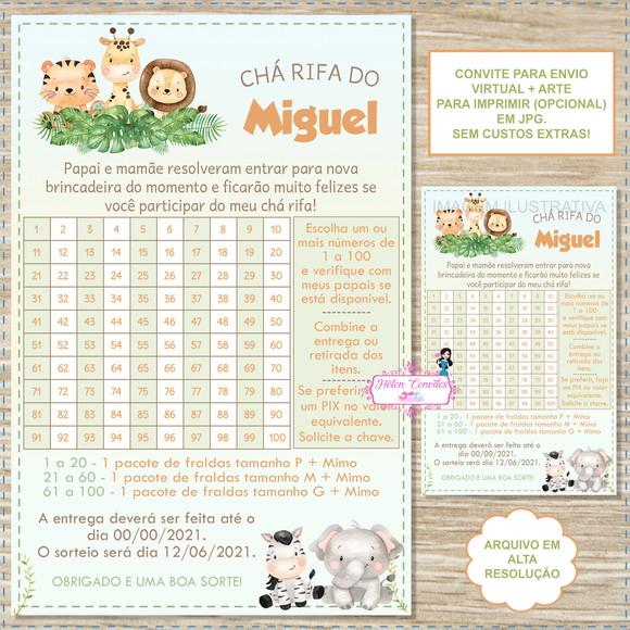 Convite Digital Chá Rifa Safari