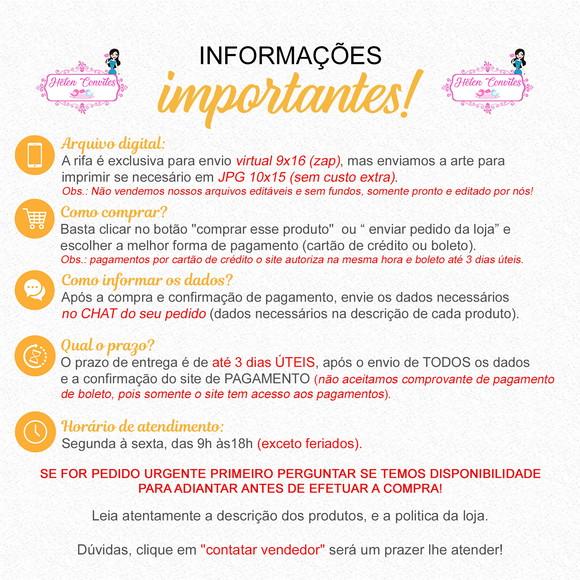 Convite Digital Chá Rifa Ursinha Princesa + Cartela
