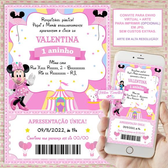 Convite Digital Circo da Minnie