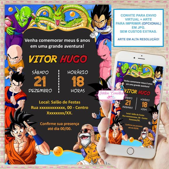 Convite Digital Dragon Ball