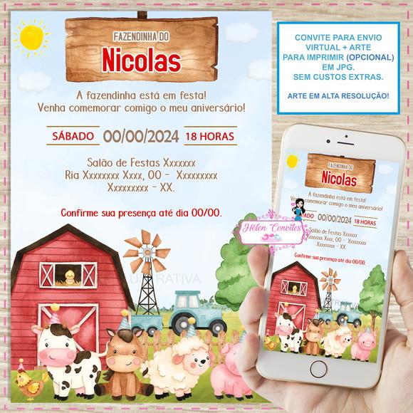 Convite Digital Fazendinha